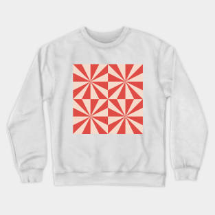 Vintage Geometric Red Star Burst Pattern Crewneck Sweatshirt